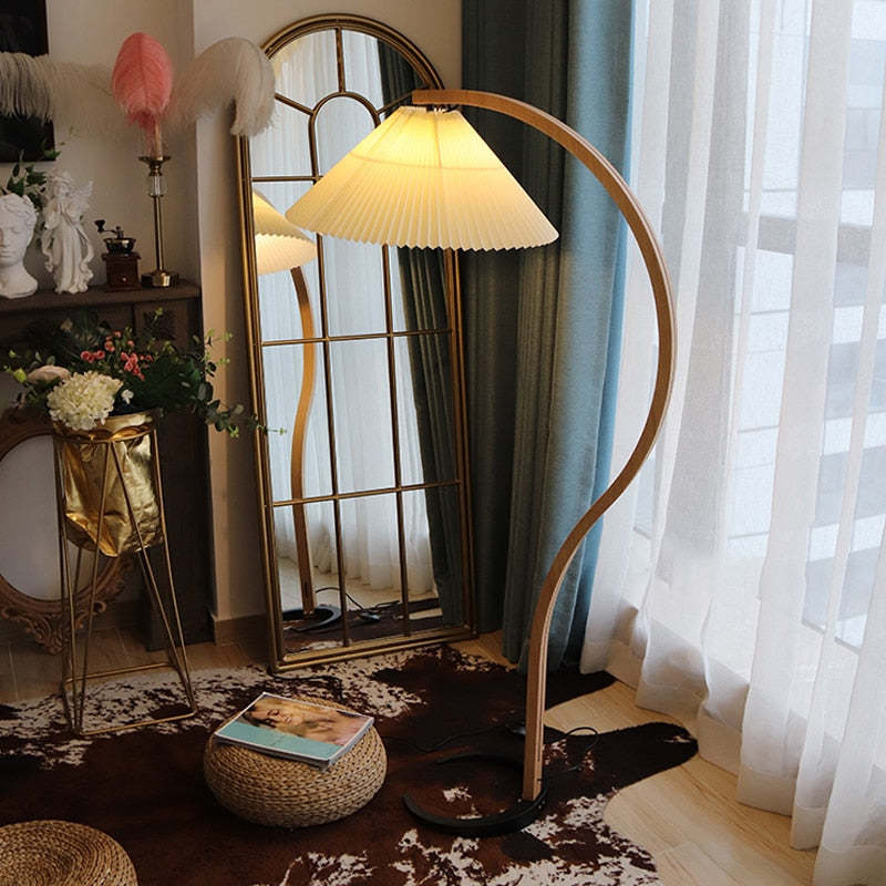 Muto Unique LED Floor Lamp, Wood/Metal, Living Room - Neutral Decor