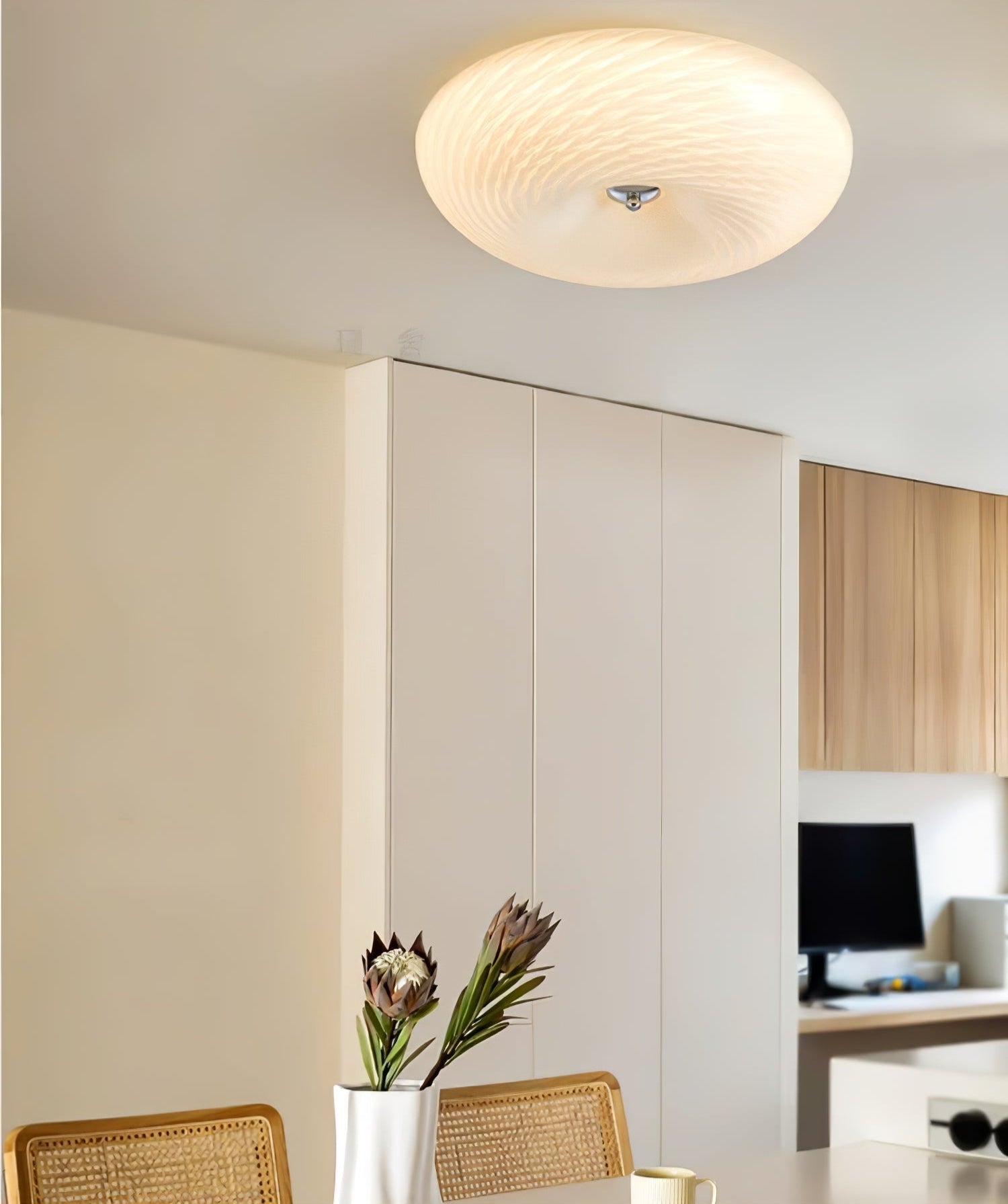 Comarion Modern Minimalist Art Glass Ceiling Light-Neutral Decor