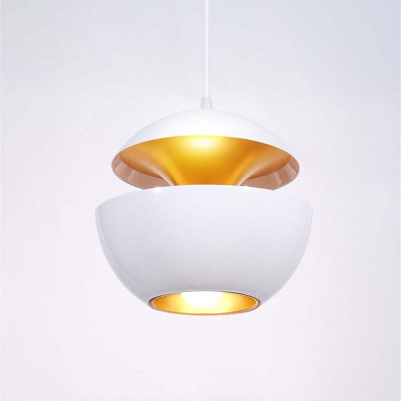 Arisha Metal Modern Pendant Light, Black / White - Neutral Decor
