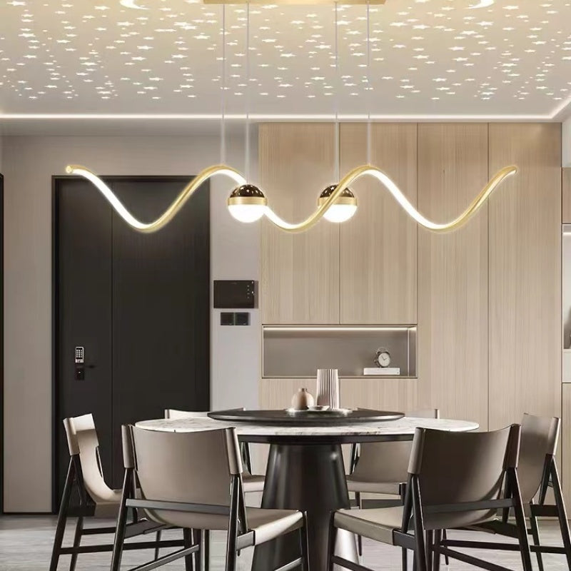Arisha Nordic Globe Wavy Metal/Acrylic Pendant Light - Neutral Decor