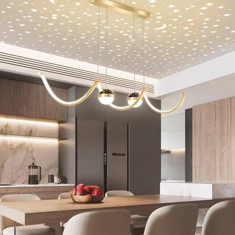 Arisha Nordic Globe Wavy Metal/Acrylic Pendant Light - Neutral Decor