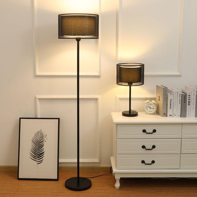 Baines Fabric Lampshade Table & Floor Lamp, 2 Colour - Neutral Decor