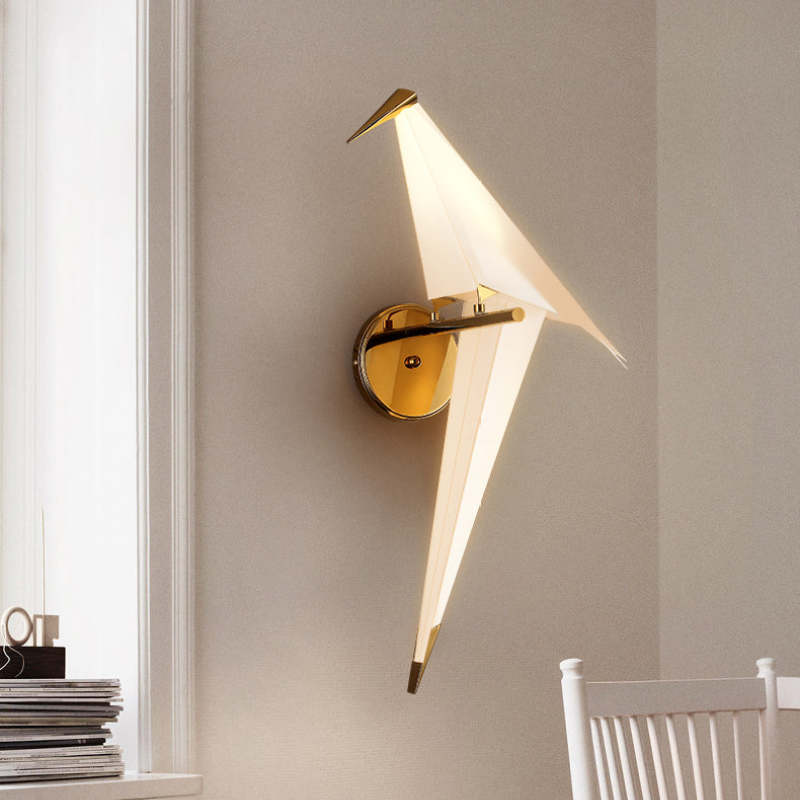 Arisha Wall Lamp Bird Vintage/Art-Deco, Metal/Acrylic, Bedroom - Neutral Decor