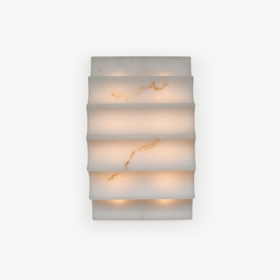 Dolax Tiered Alabaster Wall Lamp-Neutral Decor