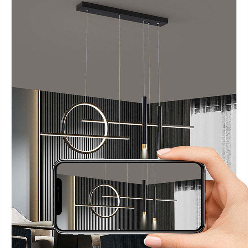 Arisha Minimalism Led Pendant Light, Irregular Ring, Black/Glod - Neutral Decor