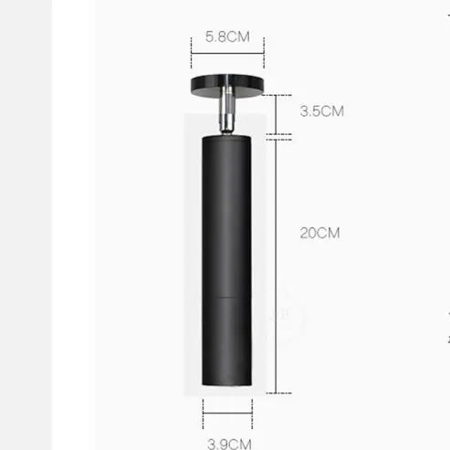 Aria Modern Long Tube Spotlight, Metal, Black/White - Neutral Decor