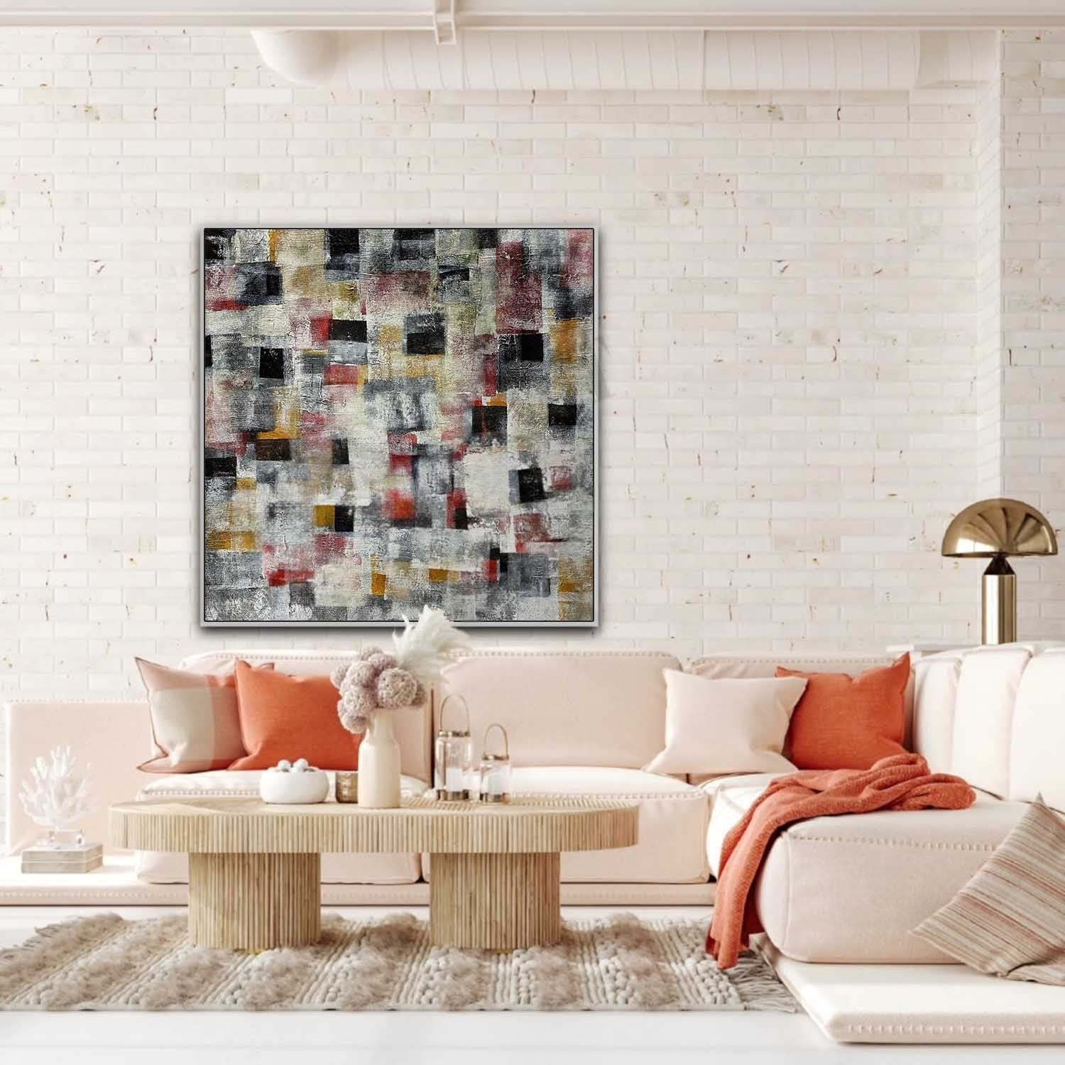 Wall art Abstract Geometric Block Color - Neutralighting