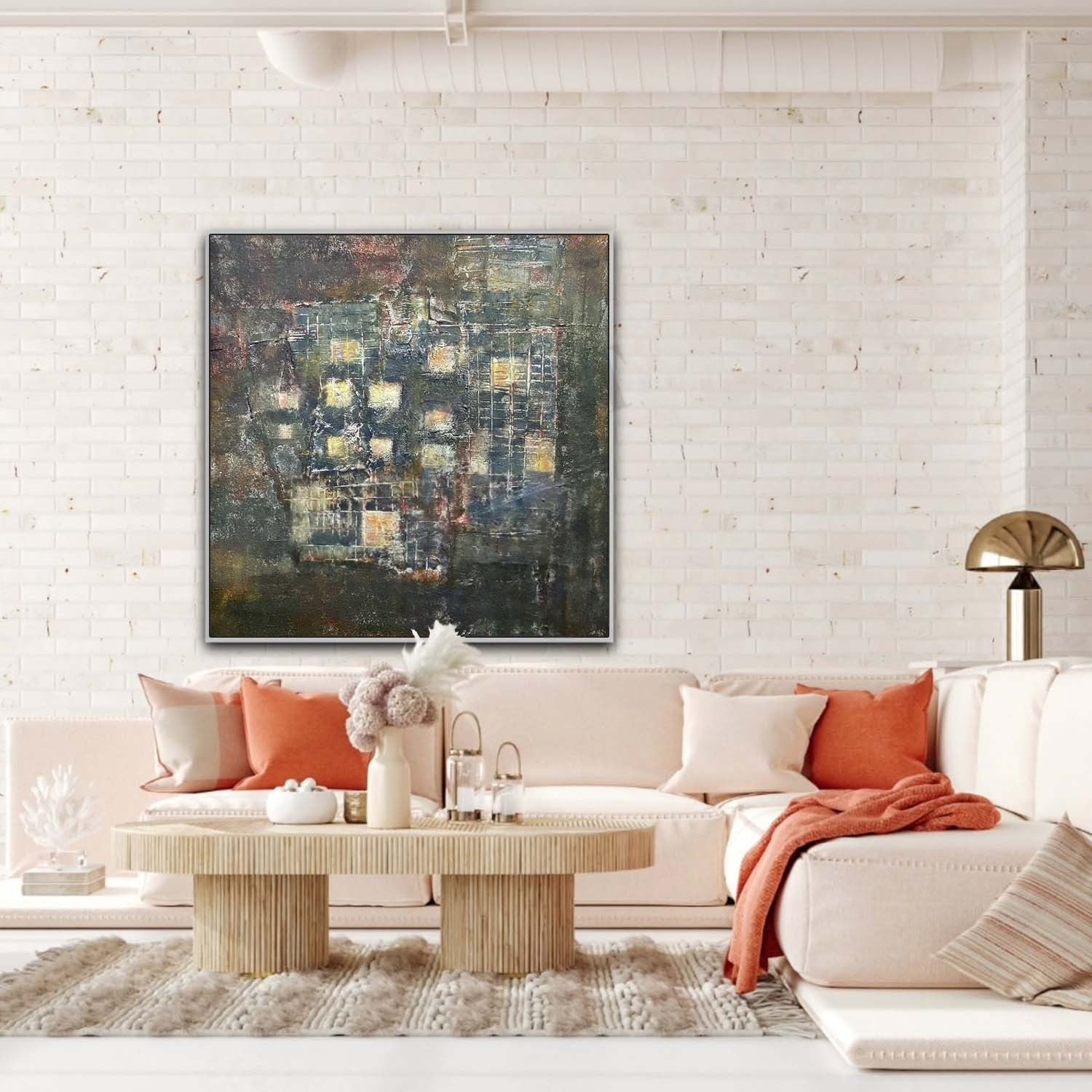 Wall Art Square Abstract Cityscape - Neutralighting