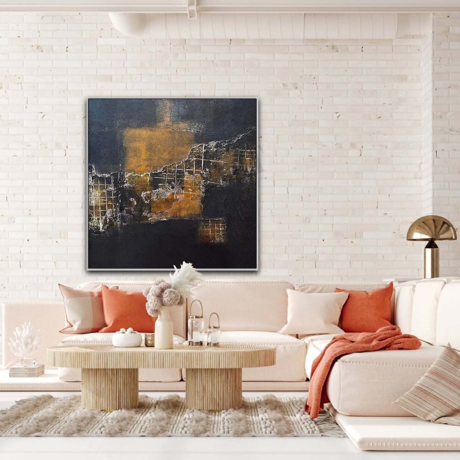 Wall art Industrial Metallic Grid Fragment - Neutralighting