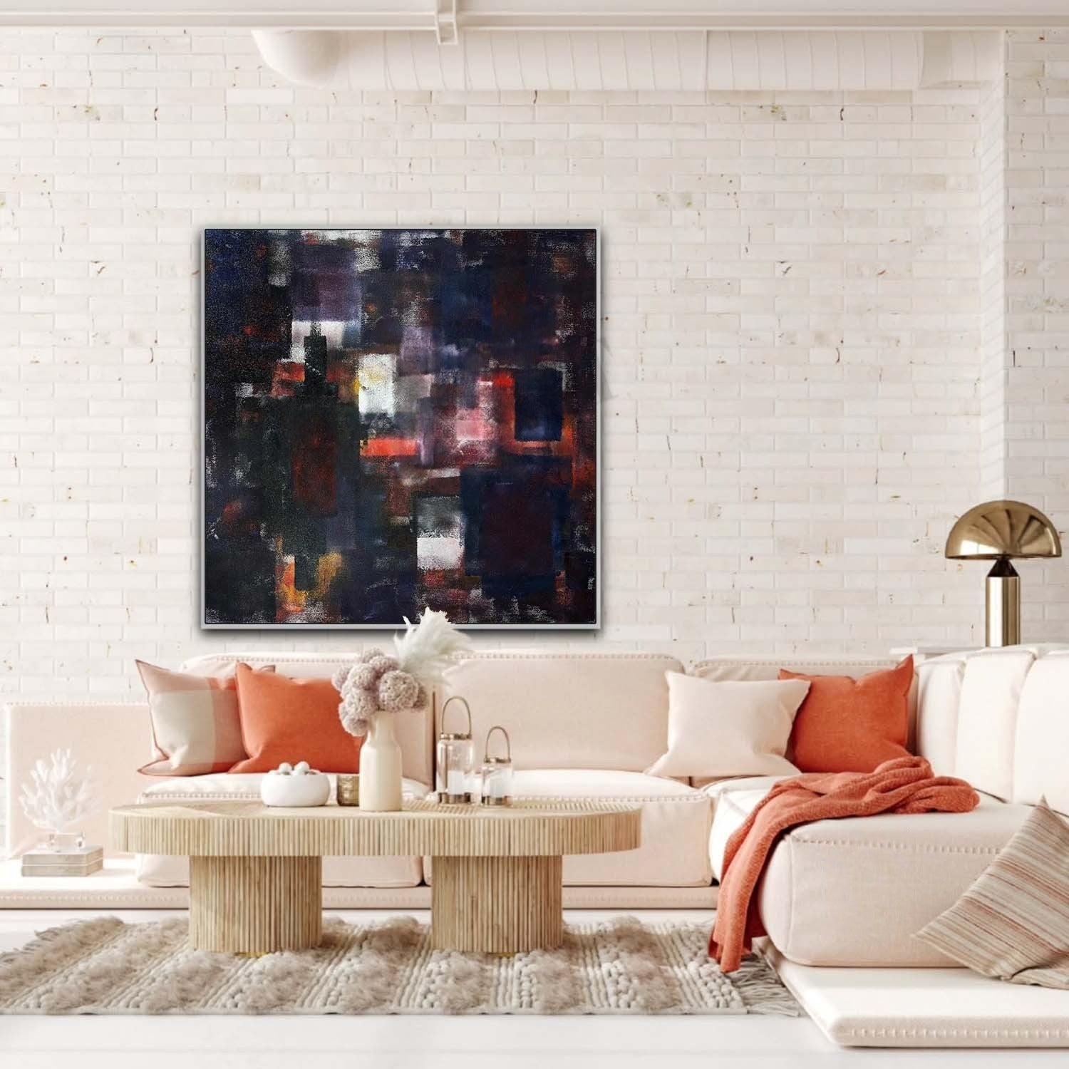 Wall Art Square Abstract Expressionist - Neutralighting