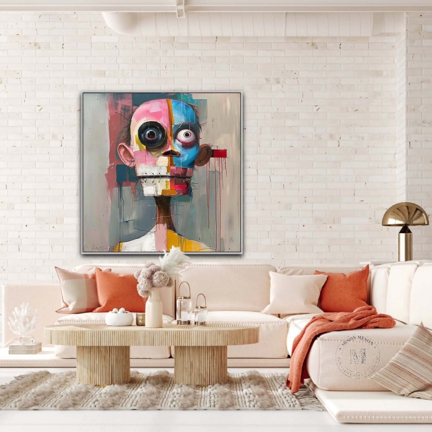 Wall Art Square Expressionist Portrait - Neutralighting