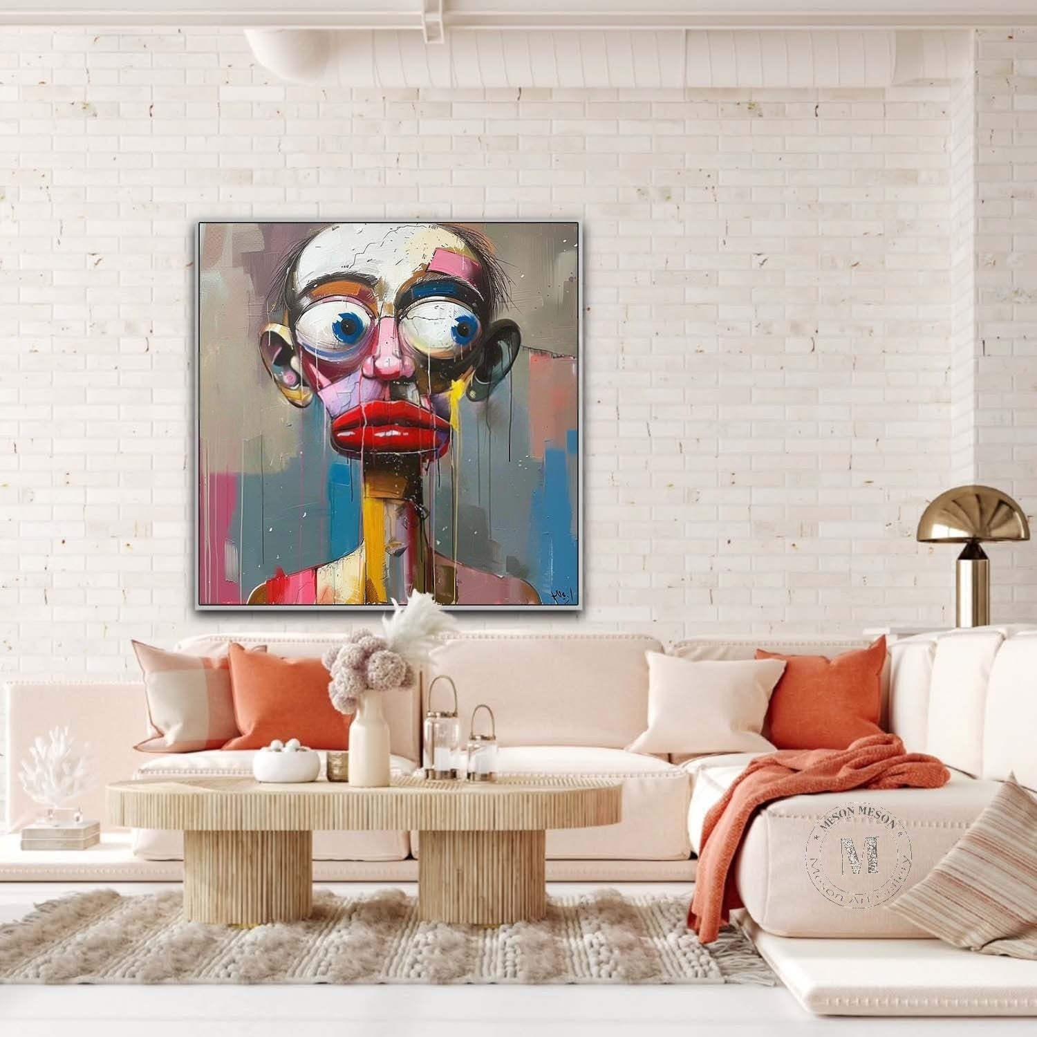 Wall Art Square Abstract Expressionist - Neutralighting
