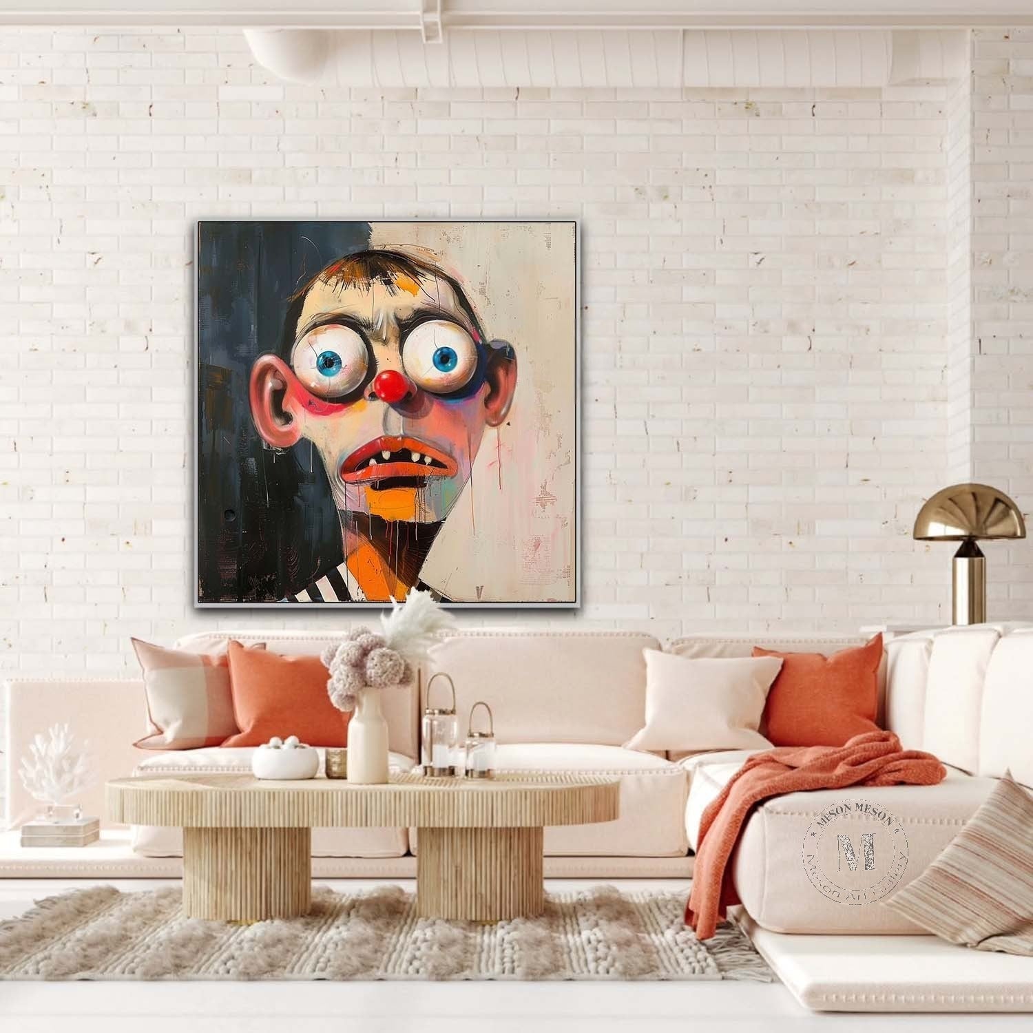 Wall Art Square Cubist Portrait Geometric - Neutralighting