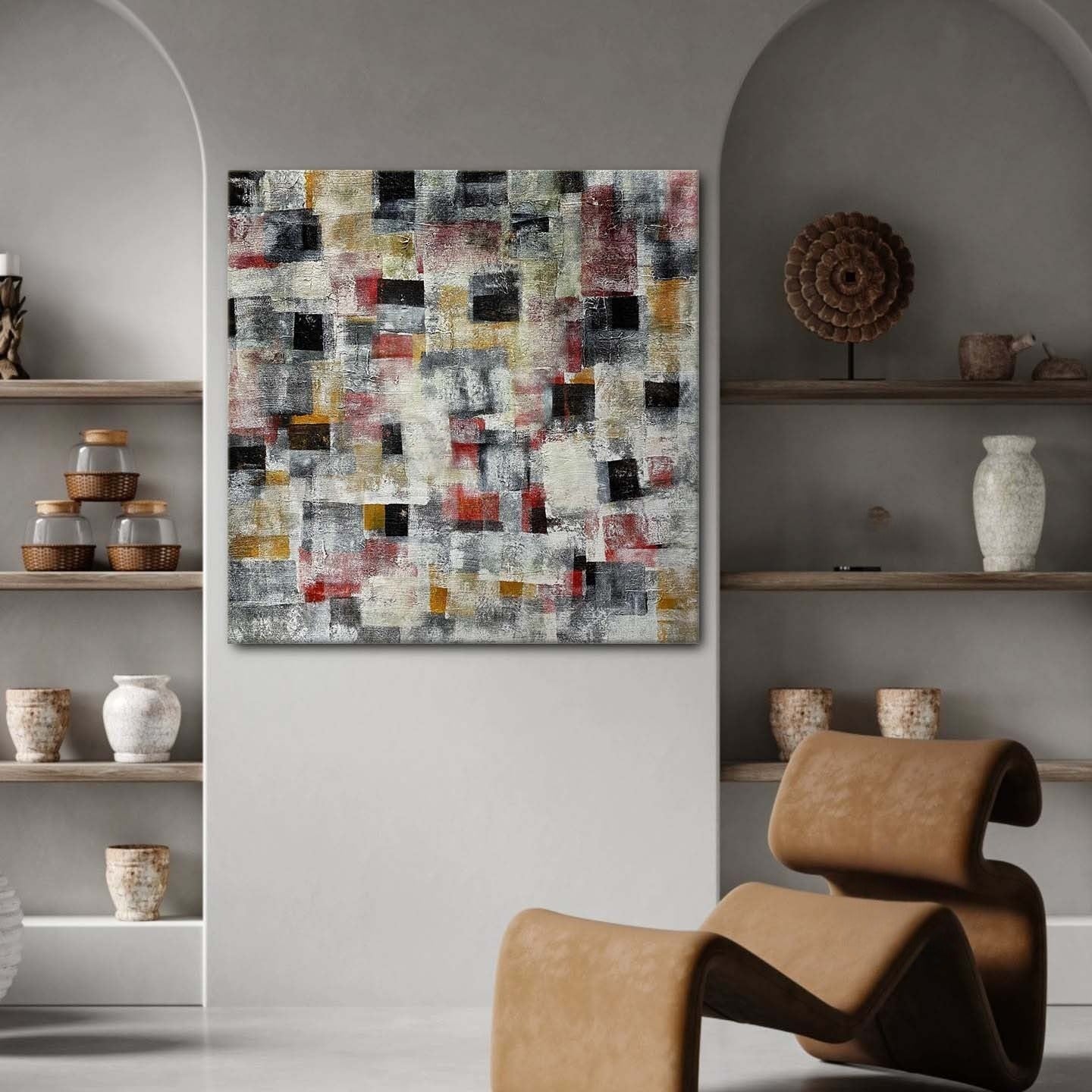 Wall art Abstract Geometric Block Color - Neutralighting