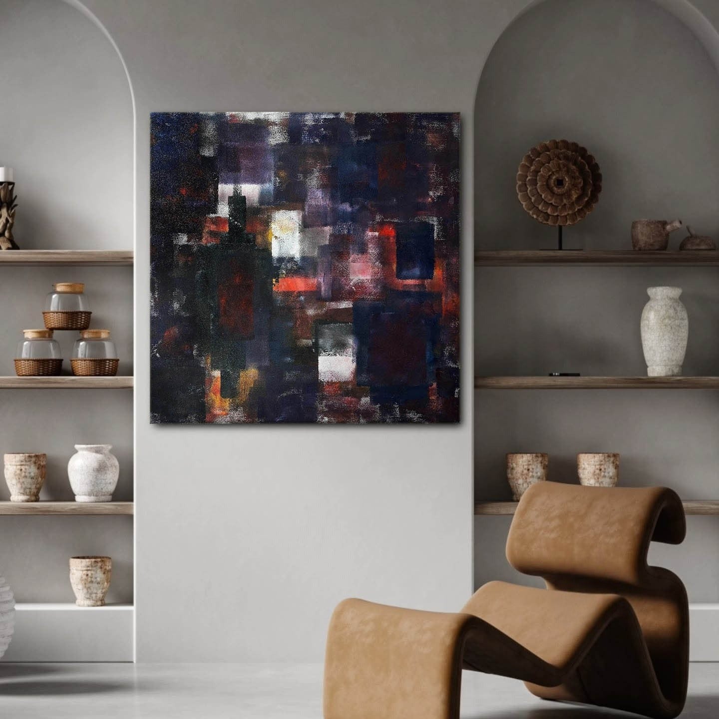 Wall Art Square Abstract Expressionist - Neutralighting
