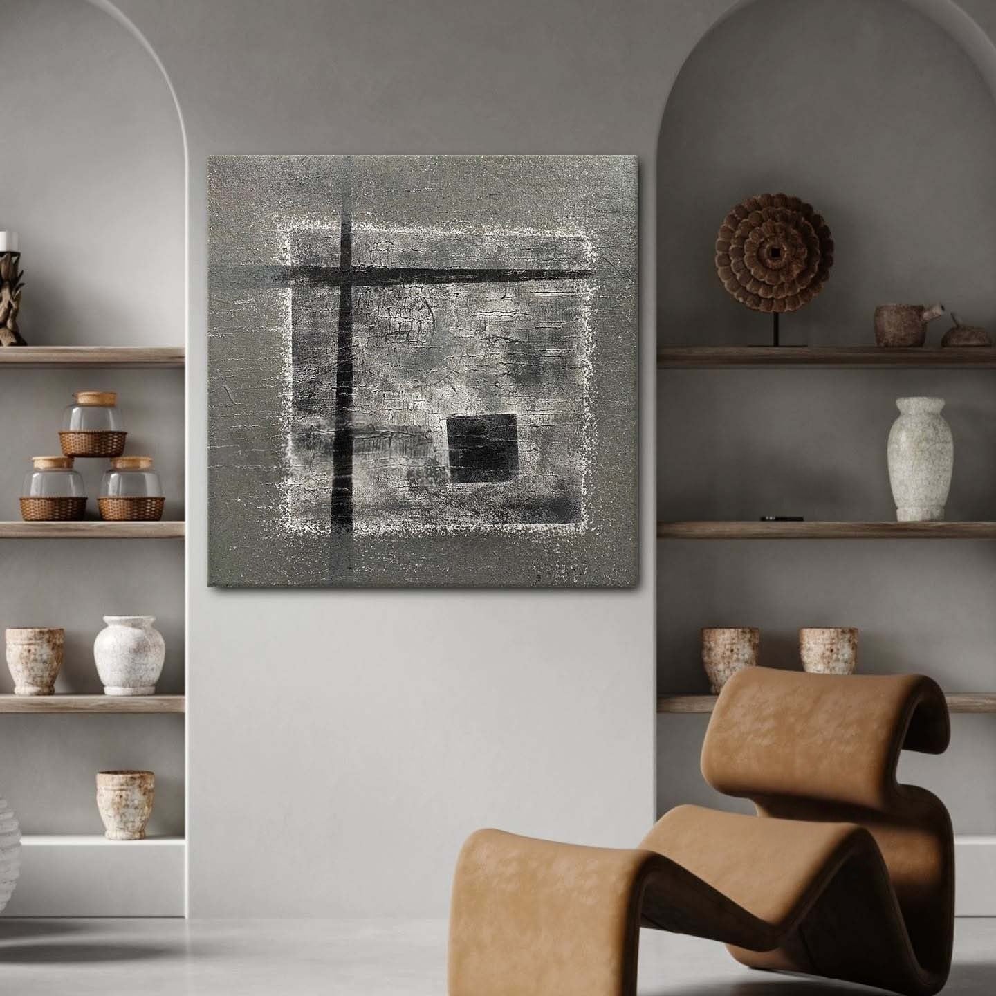 Wall Art Square Minimalist Geometric - Neutralighting