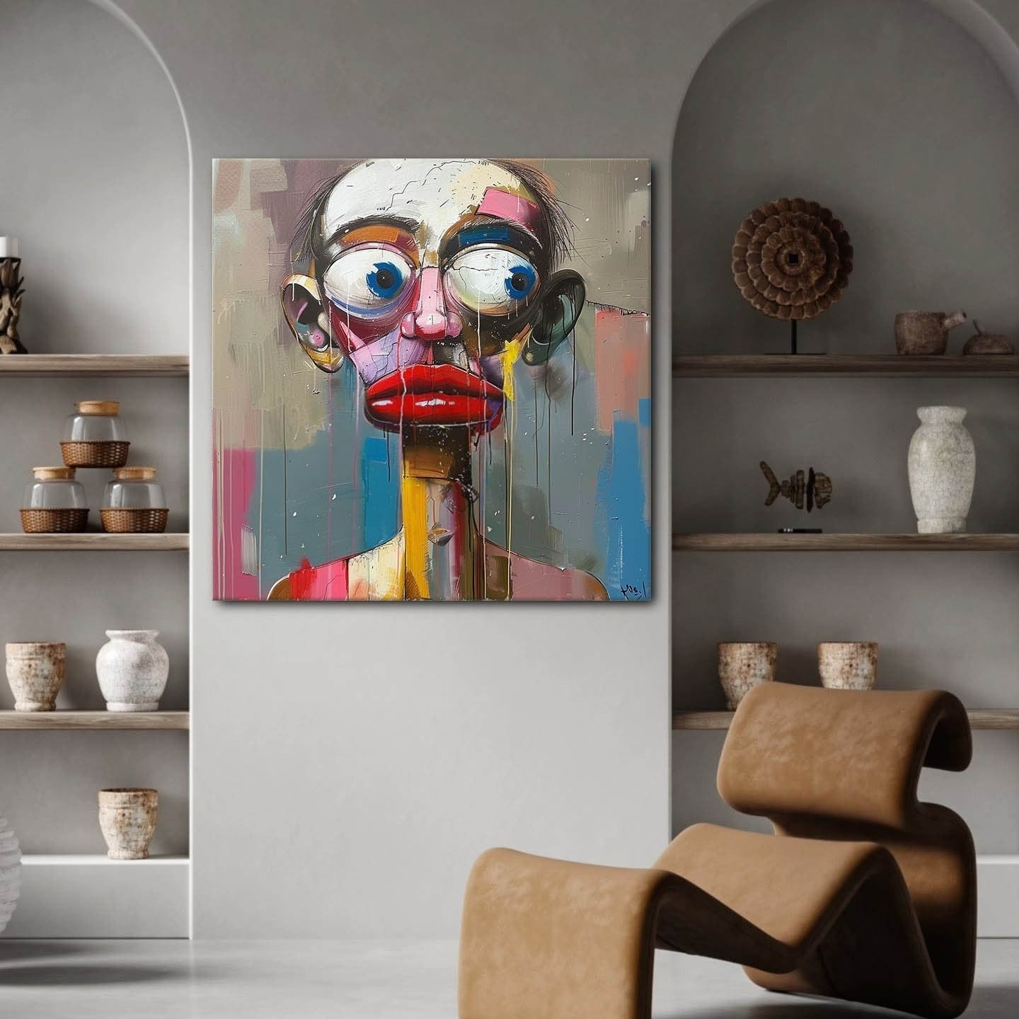 Wall Art Square Abstract Expressionist - Neutralighting