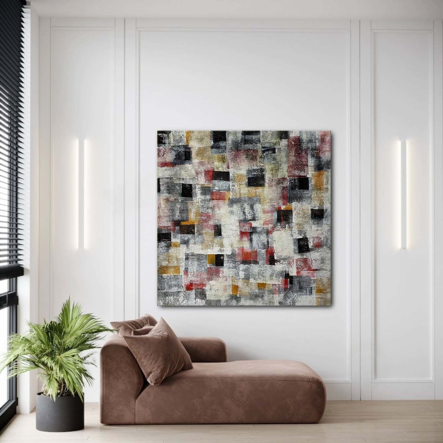 Wall art Abstract Geometric Block Color - Neutralighting