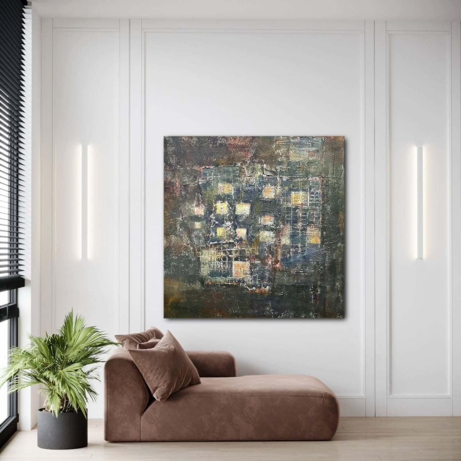 Wall Art Square Abstract Cityscape - Neutralighting