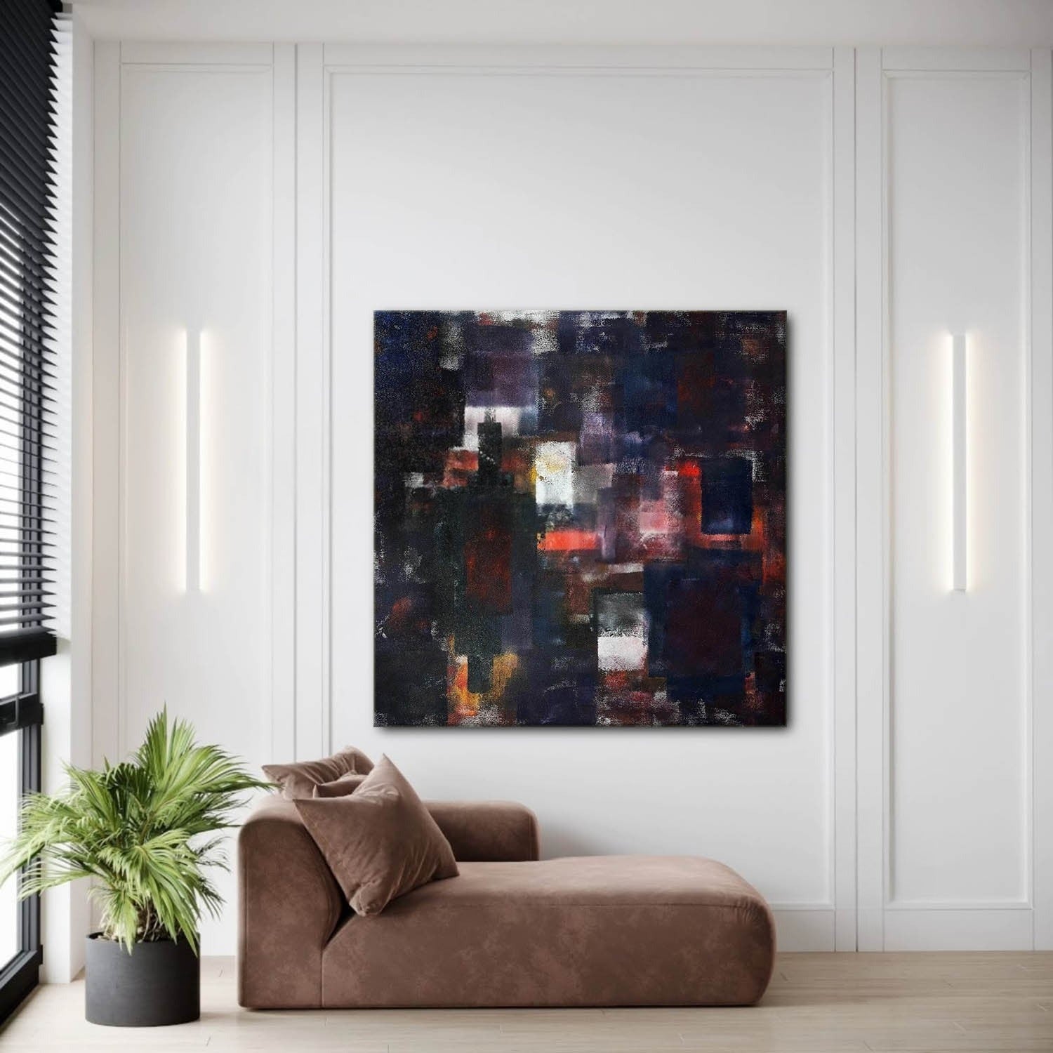 Wall Art Square Abstract Expressionist - Neutralighting