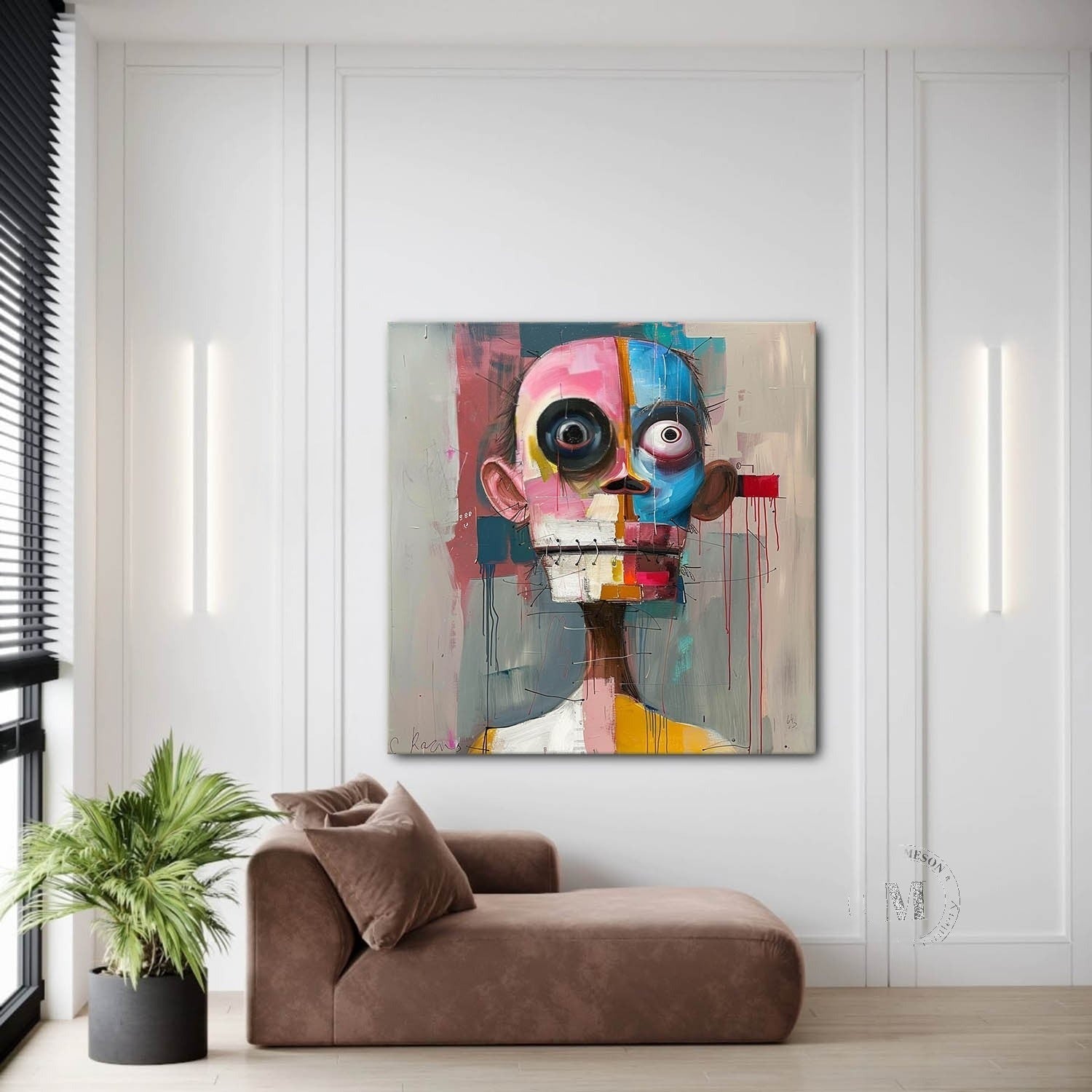 Wall Art Square Expressionist Portrait - Neutralighting