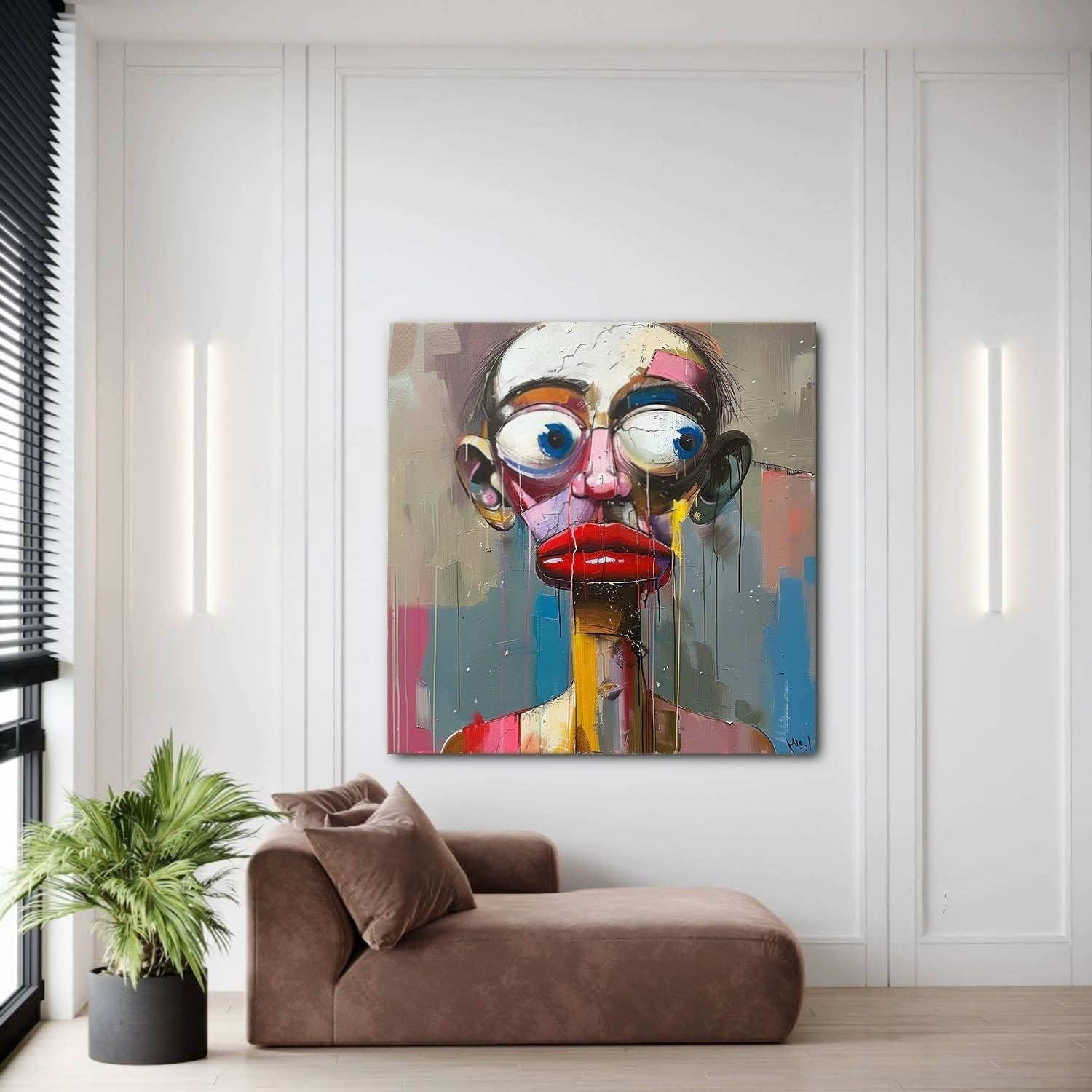 Wall Art Square Abstract Expressionist - Neutralighting
