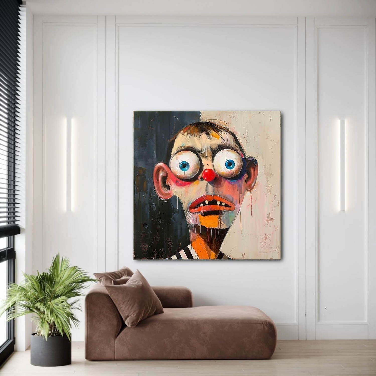 Wall Art Square Cubist Portrait Geometric - Neutralighting