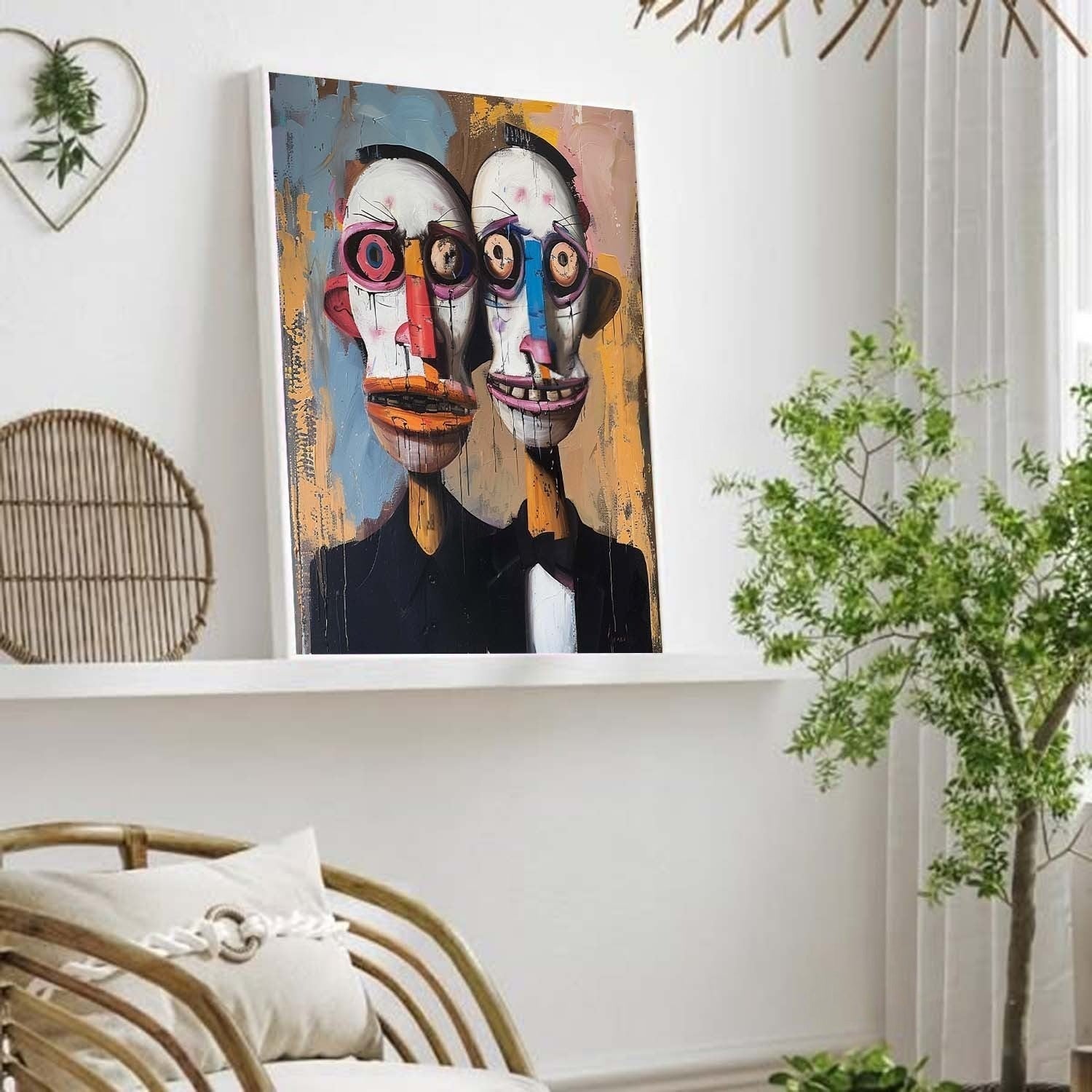 Wall Art Vertical Abstract Expressionist - Neutralighting