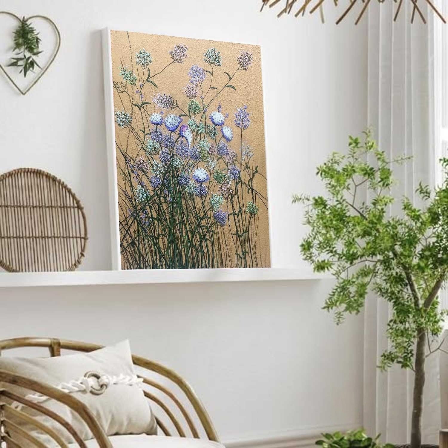 Wall Art Wildflower Meadow Crackle - Neutralighting