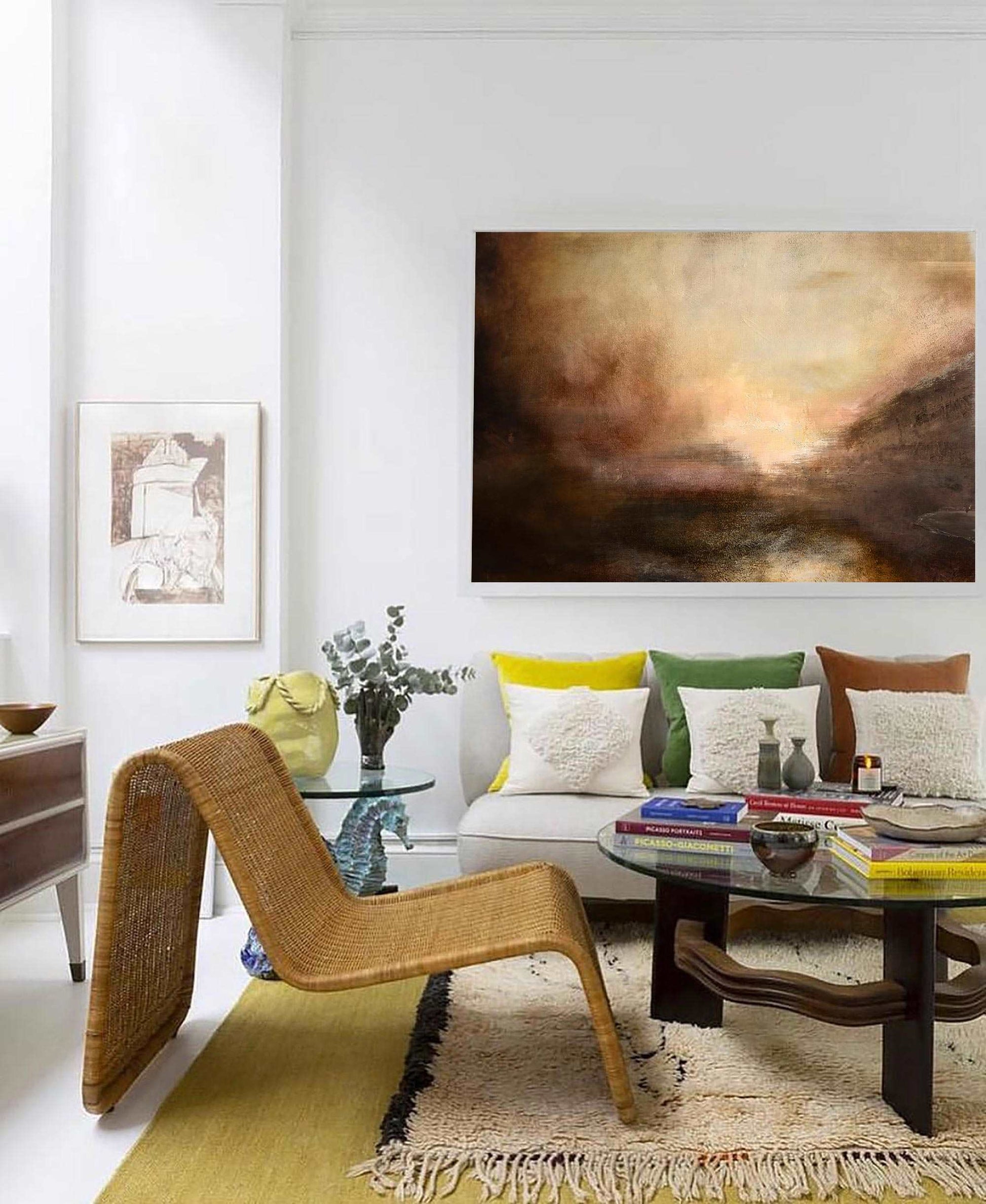 Abstract Coastal Painting ABSH49 - Neutralighting