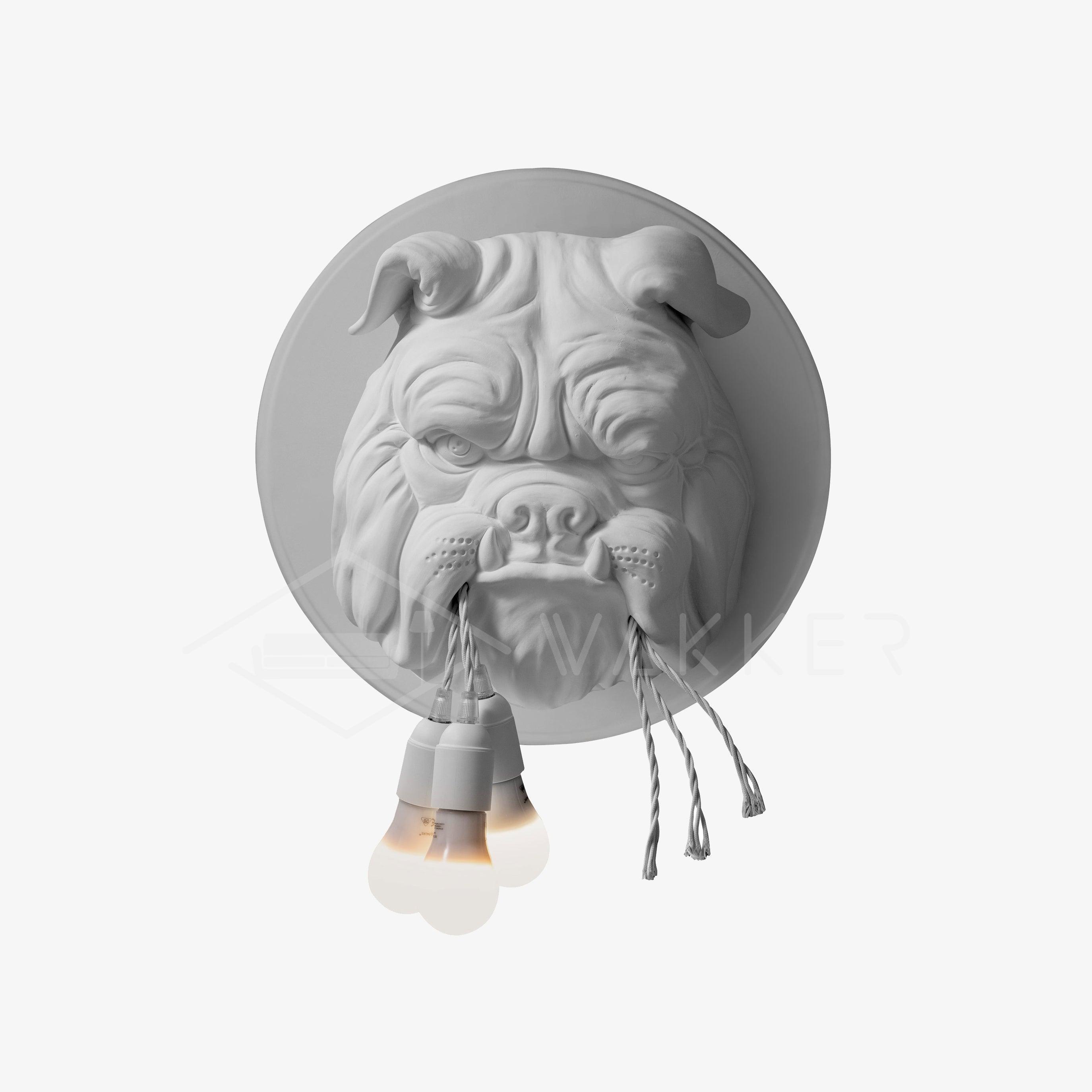 Umeri Wall Lamp Bulldog Sculpture Whimsical-Neutral Decor