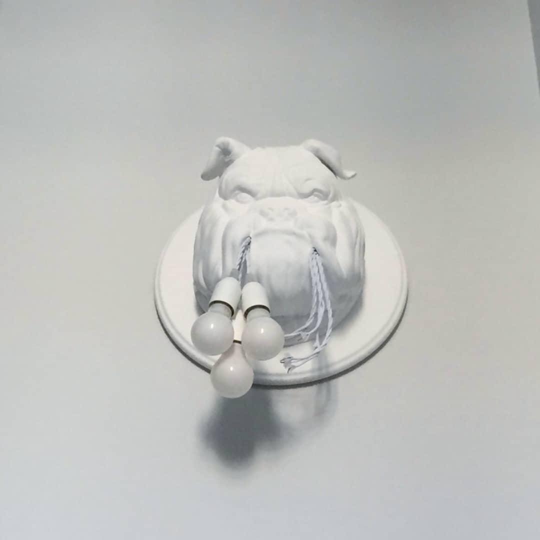 Umeri Wall Lamp Bulldog Sculpture Whimsical-Neutral Decor