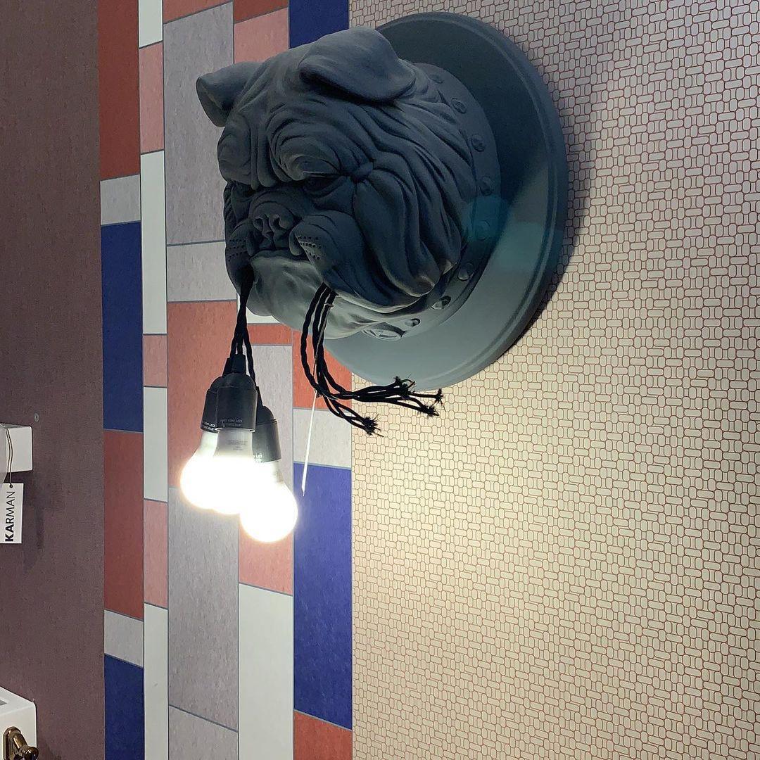 Umeri Wall Lamp Bulldog Sculpture Whimsical-Neutral Decor
