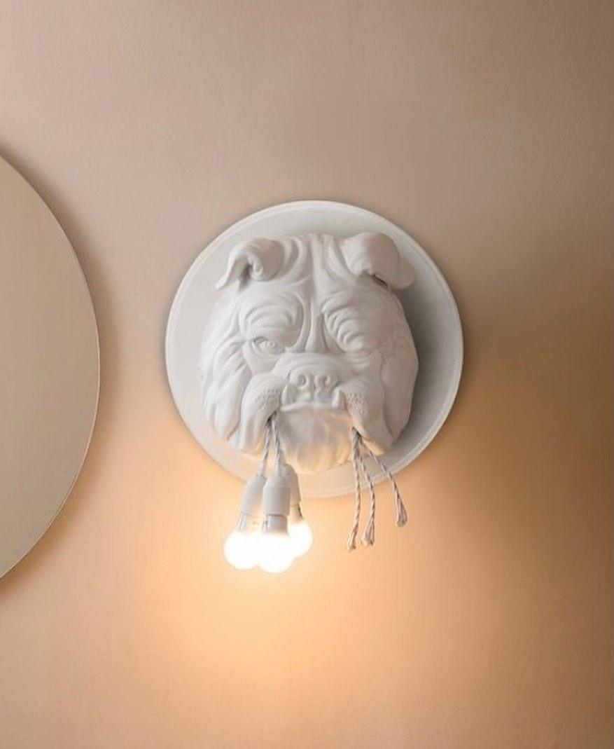Umeri Wall Lamp Bulldog Sculpture Whimsical-Neutral Decor