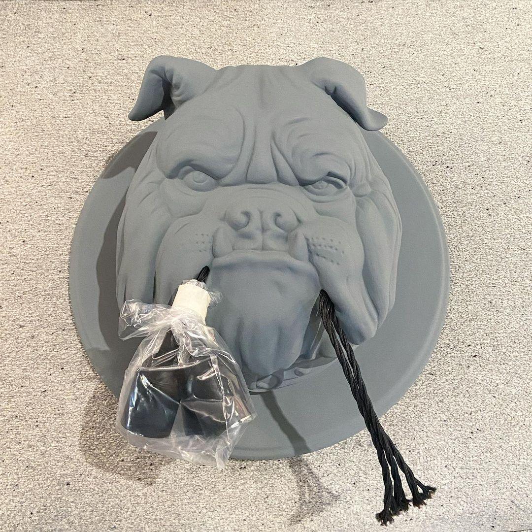 Umeri Wall Lamp Bulldog Sculpture Whimsical-Neutral Decor