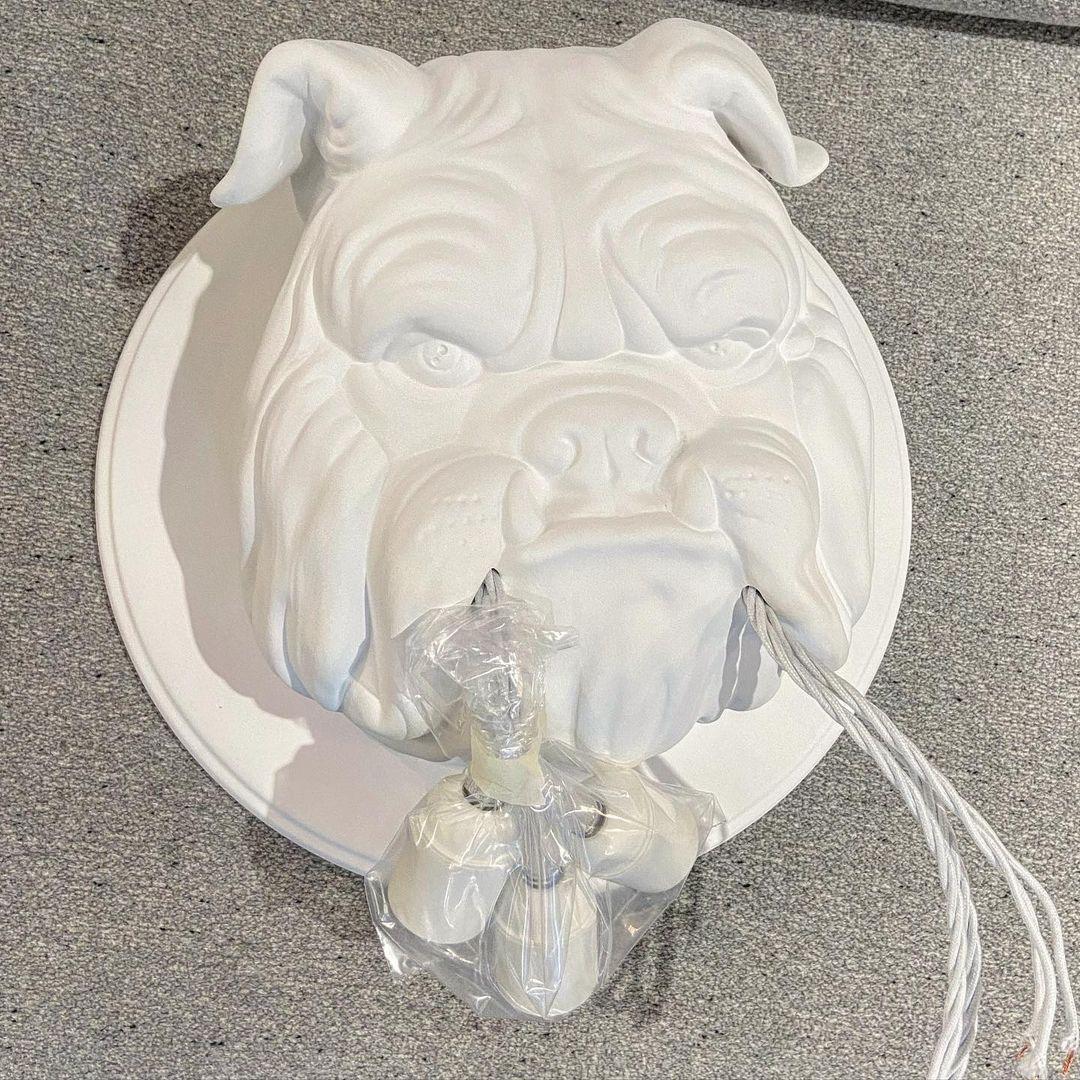 Umeri Wall Lamp Bulldog Sculpture Whimsical-Neutral Decor