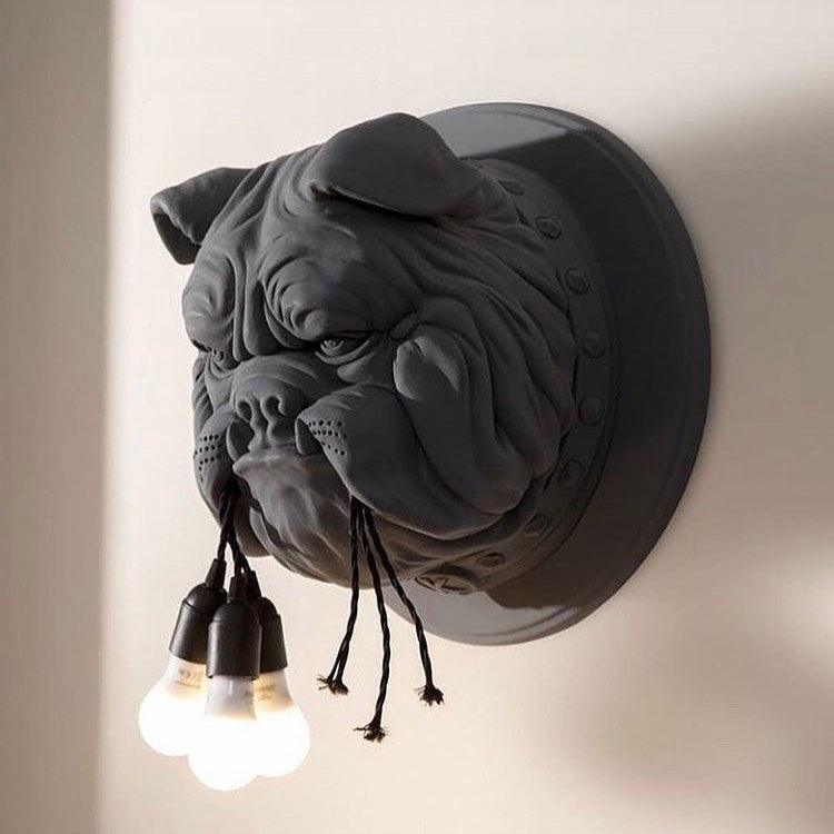 Umeri Wall Lamp Bulldog Sculpture Whimsical-Neutral Decor