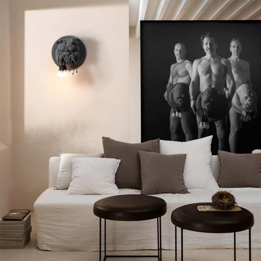 Umeri Wall Lamp Bulldog Sculpture Whimsical-Neutral Decor