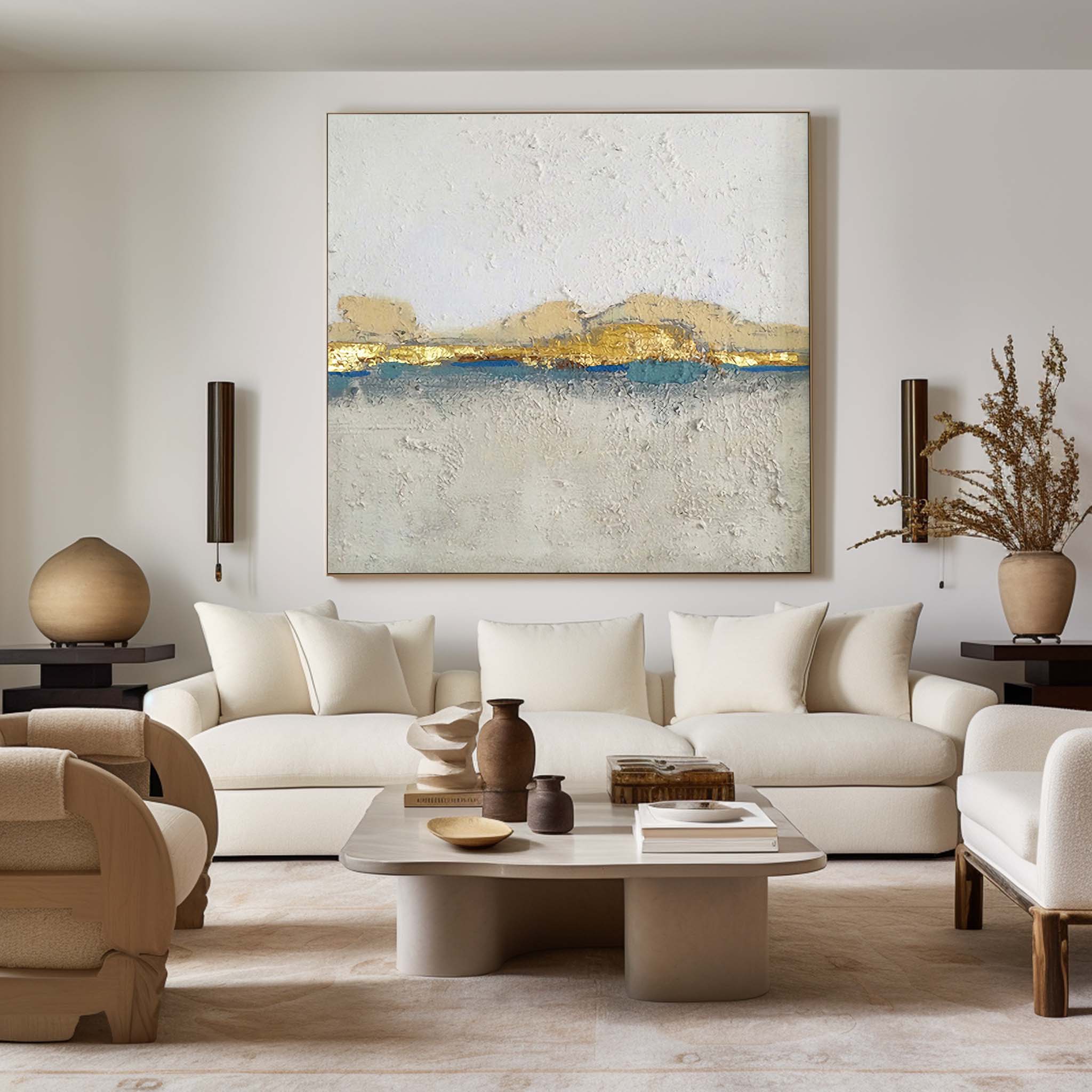 Gold Landscape Abstract Art ABLS04 - Neutralighting