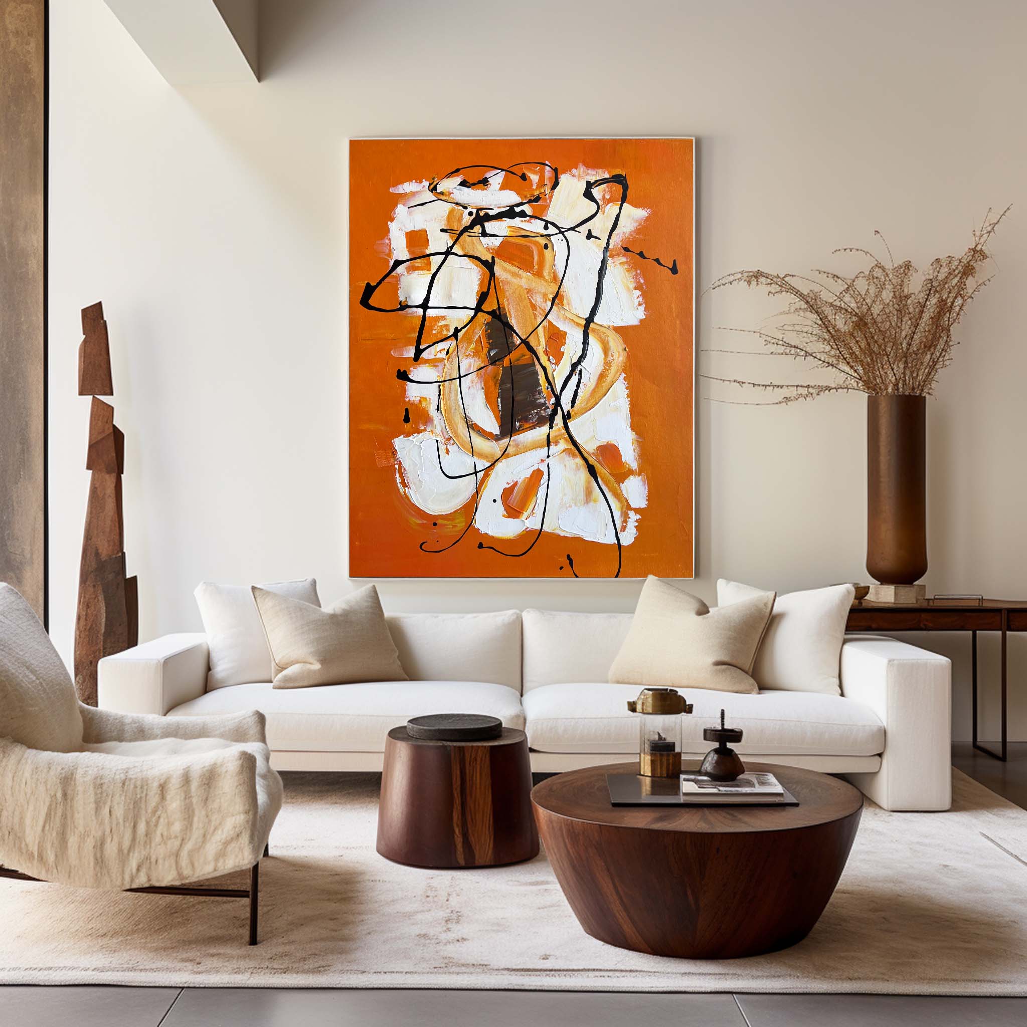 Orange Abstract Painting ABAV183 - Neutralighting