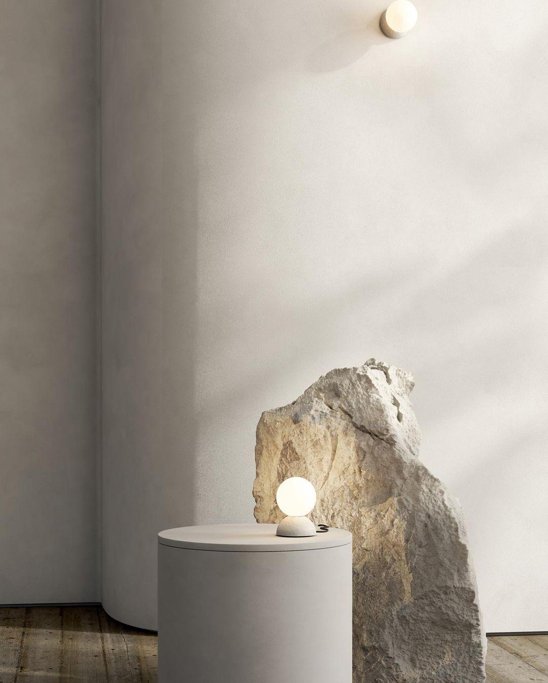 Lustra Wall Lamp Concrete Opal Glass-Neutral Decor