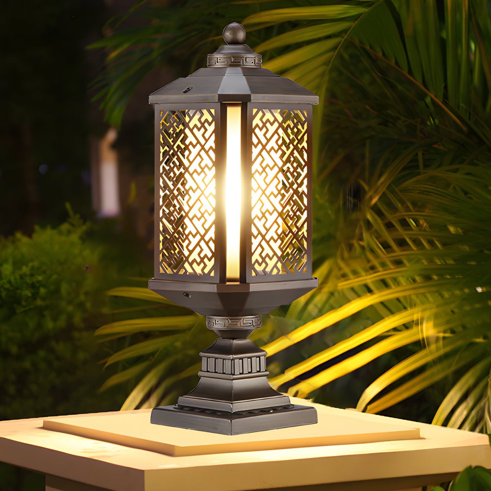 Emmett Antique Shade Retro Glass Outdoor Post Lights