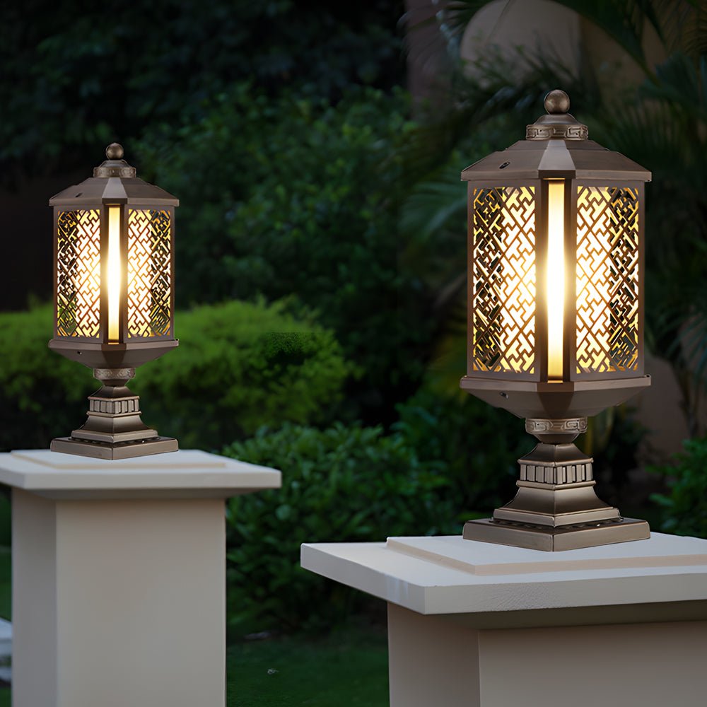 Emmett Antique Shade Retro Glass Outdoor Post Lights