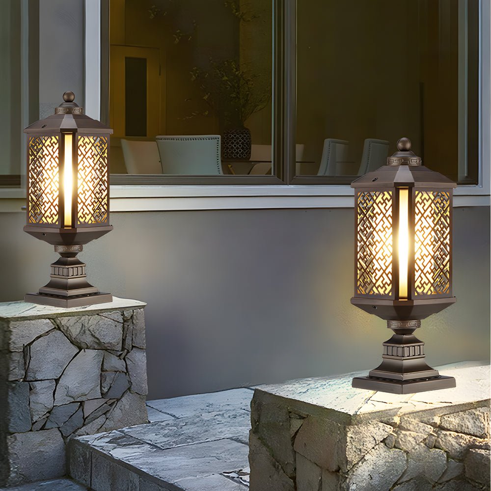Emmett Antique Shade Retro Glass Outdoor Post Lights