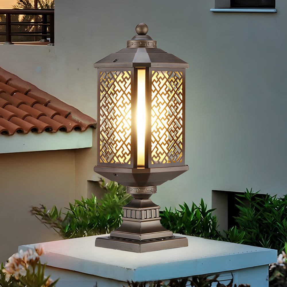Emmett Antique Shade Retro Glass Outdoor Post Lights