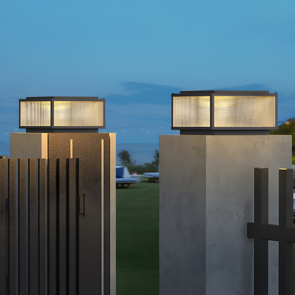 Fox Square Cast Outdoor Pillar Light Fixtures