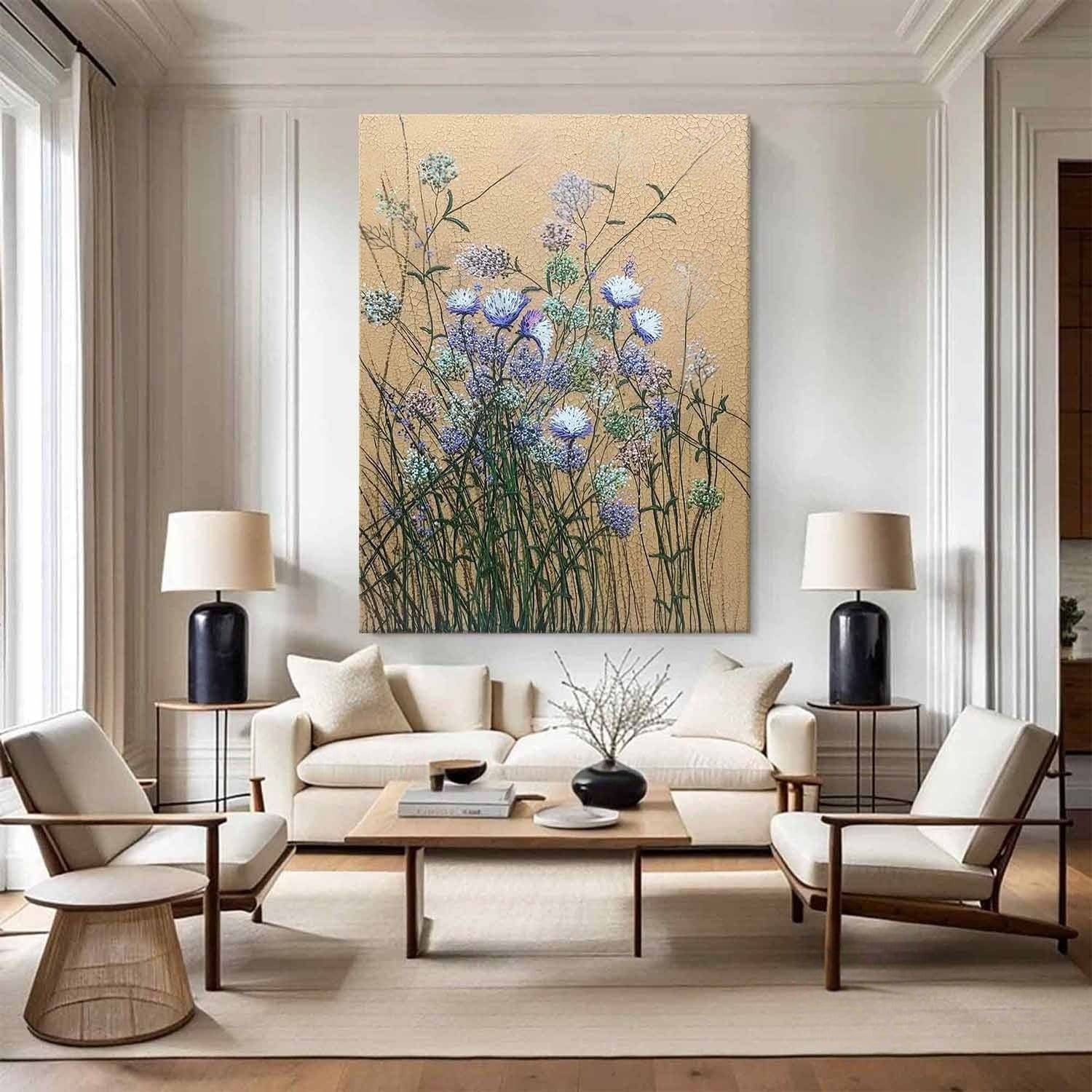 Wall Art Wildflower Meadow Crackle - Neutralighting