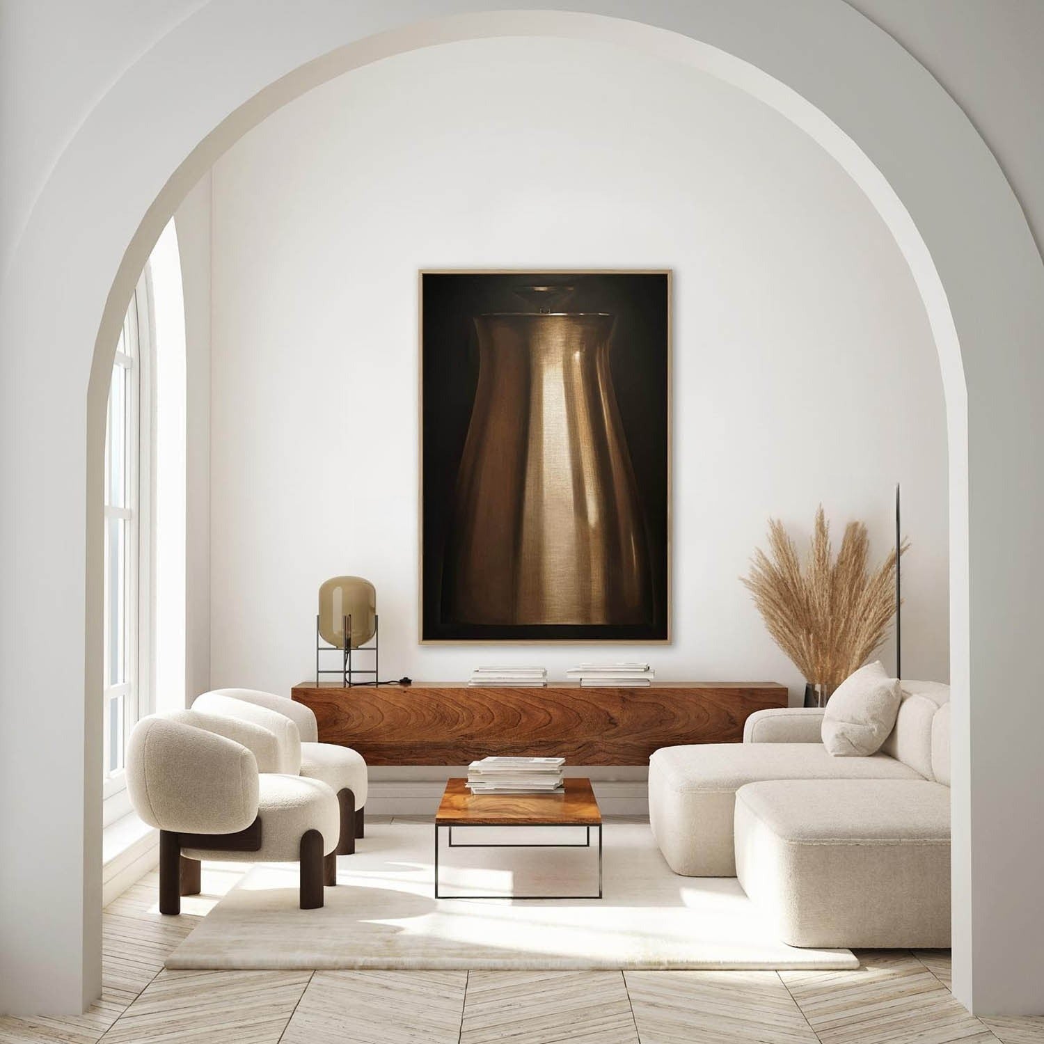 Wall Art Luxe Textured Metallic Vase - Neutralighting