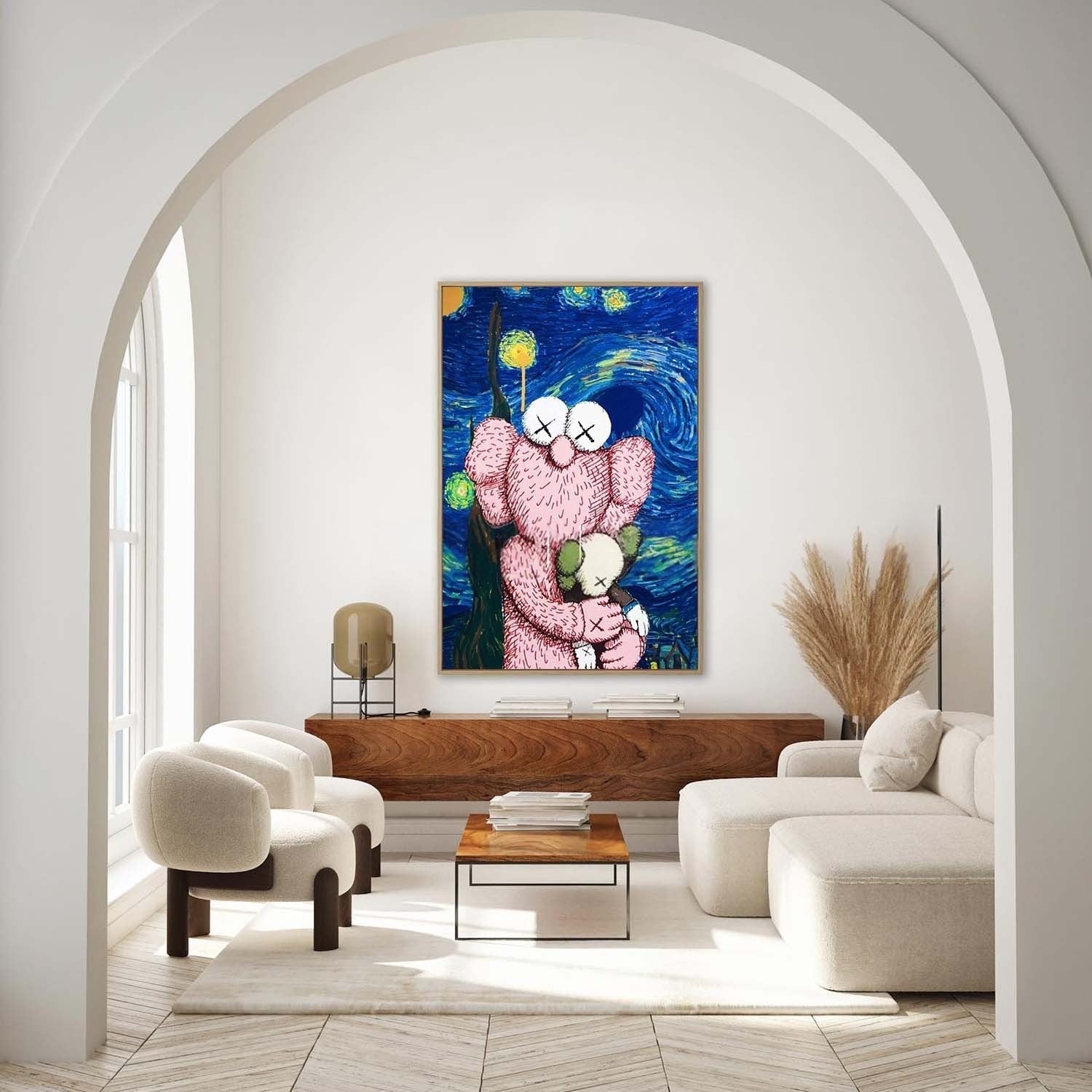 Wall Art Square Pop Art KAWS Inspired Starry Night - Neutralighting