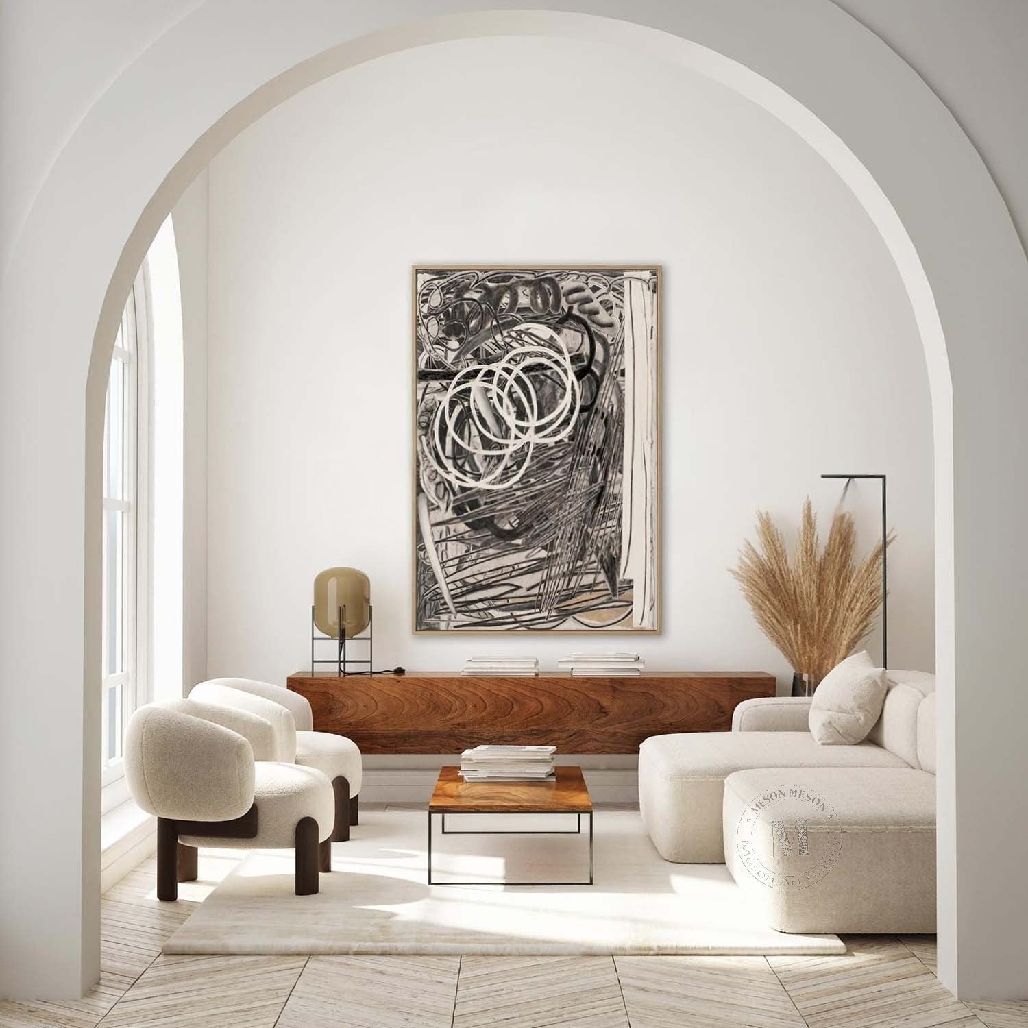 Wall Art Vertical Expressionist Painting - Neutralighting
